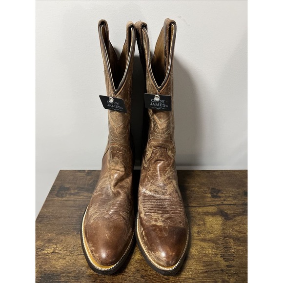 NEW Cody James Larsen Western Boots Medium Toe ~ Distressed Brown Men's Sz 9D - Picture 3 of 12